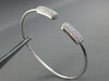 1.25CT DIAMOND 14KT WHITE GOLD 3D RECTANGULAR PAVE FLEXIBLE LOVE BANGLE BRACELET