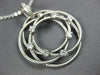 ESTATE LARGE .40CT DIAMOND 18KT WHITE GOLD CIRCULAR FLOWER ETOILE MESH PENDANT