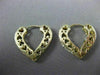 ESTATE CUBIC ZIRCONIA 14KT YELLOW GOLD 3D DOUBLE SIDED HEART EARRINGS #24340