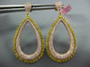 LARGE 4.97CT PINK & FANCY YELLOW DIAMOND 18K YELLOW & ROSE GOLD HANGING EARRINGS
