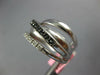 WIDE .55CT WHITE & BLACK DIAMOND 14KT WHITE GOLD MULTI ROW CRISS CROSS LOVE RING
