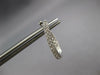 ESTATE .65CT DIAMOND 14K WHITE GOLD INSIDE OUT OVAL HUGGIE HOOP HANGING EARRINGS