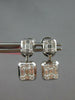 .86CT DIAMOND 18KT WHITE GOLD 3D ROUND & BAGUETTE DOUBLE SQUARE HANGING EARRINGS