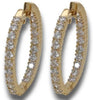 1.72CT DIAMOND 18KT YELLOW GOLD CLASSIC INSIDE OUT HUGGIE HOOP HANGING EARRINGS