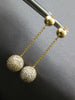 1.0CT DIAMOND 14KT YELLOW GOLD 3D ROUND DOME SHAPE BY THE YARD HANGING EARRINGS