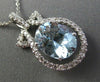 ESTATE LARGE 3.56CT DIAMOND & AQUAMARINE 18K WHITE GOLD 3D HALO FLOATING PENDANT