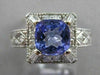 ESTATE 2.16CT DIAMOND TANZANITE 18K GOLD FILIGREE COCKTAIL ENGAGEMENT RING 21514