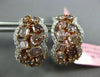 WIDE 4.90CT WHITE & MULTI COLOR DIAMOND 18KT WHITE & ROSE GOLD CLIP ON EARRINGS