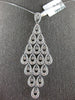EXTRA LARGE 2.49CT DIAMOND 14KT WHITE GOLD 3D MULTI TEAR DROP CHANDELIER PENDANT