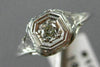 ANTIQUE .20CT OLD MINE DIAMOND 14K WHITE GOLD 3D FILIGREE ENGAGEMENT RING 10181
