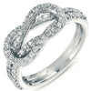 ESTATE .54CT DIAMOND 14KT WHITE GOLD 3D CLASSIC LOVE KNOT FUN RING