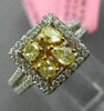 .88CT WHITE & FANCY YELLOW DIAMOND 18KT WHITE GOLD SQUARE FRIENSHIP PROMISE RING