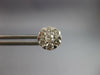 ESTATE LARGE .99CT DIAMOND 14KT WHITE GOLD 3D CLUSTER INVISIBLE STUD EARRINGS