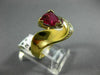 ESTATE WIDE 1.50CT DIAMOND & AAA PINK TOURMALINE 18KT TWO TONE GOLD RING #22057