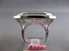 ESTATE MASSIVE 33.3CT DIAMOND & AAA KUNZITE 18K WHITE GOLD EMERALD CUT HALO RING
