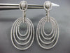 ESTATE LARGE 1.93CT DIAMOND 18KT WHITE GOLD MULTI OVAL CLIP ON HANGING EARRINGS