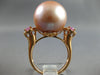 EXTRA LARGE .58CT DIAMOND & PINK SAPPHIRE & SOUTH SEA PEARL 18KT ROSE GOLD RING