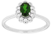 .61CT DIAMOND & AAA RUSSALITE 14KT WHITE GOLD OVAL & ROUND BEZEL FRIENDSHIP RING