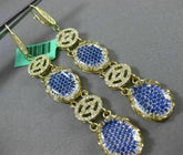 ESTATE .75CT DIAMOND & SAPPHIRE CRYSTAL 18K YELLOW GOLD OVAL LIVERBACK EARRINGS