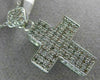 ESTATE LARGE 1.26CT ROUND DIAMOND 14K WHITE GOLD 3D CLASSIC CROSS PENDANT #19122