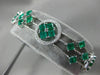 ESTATE WIDE 9.06CT DIAMOND & AAA EMERALD 18KT WHITE GOLD 3D HALO TENNIS BRACELET
