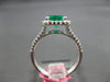 1.66CT DIAMOND & AAA EMERALD 18KT WHITE GOLD 3D CUSHION & ROUND ENGAGEMENT RING