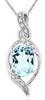 1.53CT DIAMOND & AAA AQUAMARINE 14KT WHITE GOLD 3D OVAL & ROUND FLOATING PENDANT