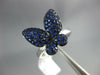 ESTATE .94CT AAA SAPPHIRE 18KT WHITE GOLD 3D BUTTERFLY LOVE RING