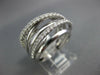 ESTATE WIDE .91CT DIAMOND 18KT WHITE GOLD 3D MULTI ROW CRISS CROSS LOVE RING