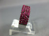 ESTATE WIDE .19CT AAA RUBY 18KT WHITE GOLD 3D CLASSIC MULTI ROW ANNIVERSARY RING