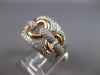 ESTATE LARGE 1.22CT DIAMOND 14KT WHITE & ROSE GOLD 3D CLASSIC LOVE KNOT FUN RING