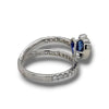 2.94CT DIAMOND & AAA SAPPHIRE 18K WHITE GOLD HEART SHAPE & ROUND ENGAGEMENT RING