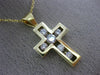 ESTATE .50CT ROUND DIAMOND 14KT YELLOW GOLD 3D ETOILE CHANNEL CROSS PENDANT #808