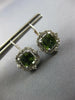 3.31CT DIAMOND & AAA GARNET 14KT WHITE GOLD 3D SQUARE FLOWER HANGING EARRINGS