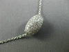 ESTATE 1.30CT DIAMOND 14K WHITE GOLD LOVE BARREL OVAL FLOATING PENDANT E/F 25556