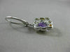 ESTATE 1.78CT DIAMOND & AMETHYST 14KT 2 TONE GOLD SQUARE ETOILE HANGING EARRINGS