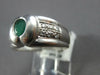 WIDE .55CT DIAMOND & AAA EMERALD 18KT WHITE GOLD 3D OVAL BEZEL MENS PINKY RING