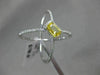 ESTATE LARGE .73CT DIAMOND & AAA YELLOW SAPPHIRE 14K WHITE GOLD 3D HALO FUN RING