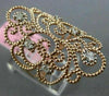 ESTATE LARGE .18CT DIAMOND 14KT ROSE GOLD 3D OPEN FILIGREE ETOILE FLOWER RING
