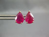 ESTATE LARGE 1.26CT AAA RUBY 14KT WHITE GOLD 3D PEAR SHAPE CLASSIC STUD EARRINGS