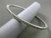 ESTATE .22CT DIAMOND 14K WHITE GOLD 3D PAVE ROPE DESIGN FLEXIBLE BANGLE BRACELET