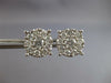 EXTRA LARGE 2.22CT DIAMOND 14KT WHITE GOLD 3D ROUND CLUSTER FLOWER STUD EARRINGS