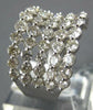 ESTATE LARGE 2.40CT DIAMOND 14KT WHITE GOLD ROUND 3D MULTI ROW ANNIVERSARY RING