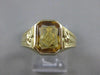 ESTATE ENGRAVED FREE MASON 14KT YELLOW GOLD FILIGREE MENS RING 11MM WIDE #21413