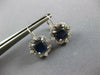 2.55CT DIAMOND & AAA SAPPHIRE 14KT WHITE GOLD 3D SQUARE FLOWER HANGING EARRINGS
