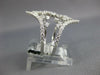 ESTATE LARGE 1.53CT DIAMOND 18KT WHITE GOLD 3D CLUSTER DOUBLE V SHAPE FUN RING