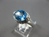 LARGE 3.21CT DIAMOND & AAA BLUE TOPAZ 14KT WHITE GOLD OVAL & ROUND FILIGREE RING