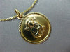 ESTATE 14KT YELLOW GOLD 3D CIRCULAR MOTHER MARY FLOATING PENDANT & CHAIN #25005
