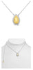 1.14CT WHITE & FANCY YELLOW DIAMOND 18KT TWO TONE GOLD DOUBLE HALO LOVE NECKLACE