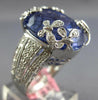 EXTRA LARGE 22.9CT DIAMOND & AAA TANZANITE 18K WHITE GOLD OVAL MULTI FLOWER RING